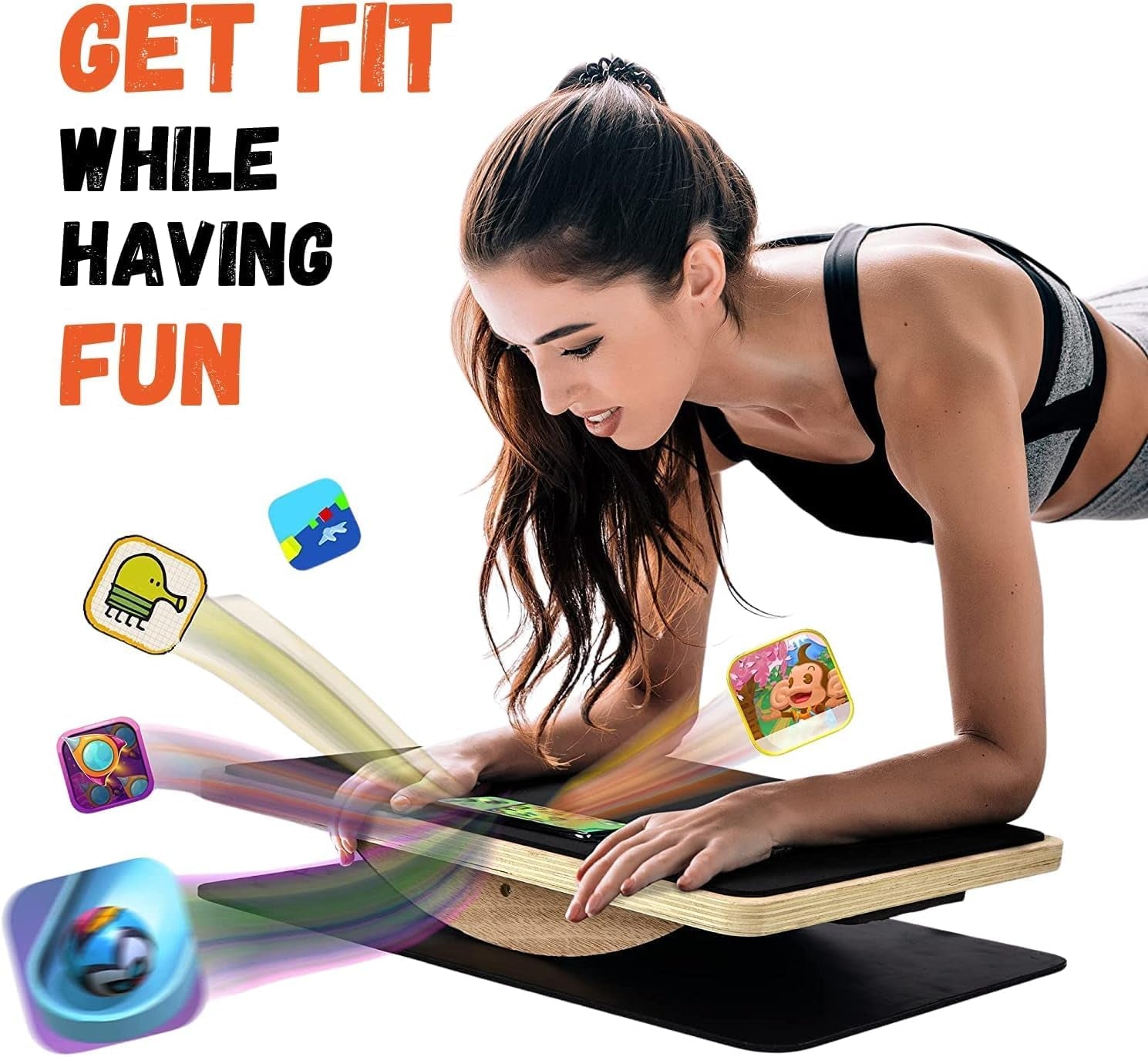 Professional Rocker Balance Board for Leg Workout | 17.5” Rocker Board, Rocker Wooden Balance Board for Balance & Exercises